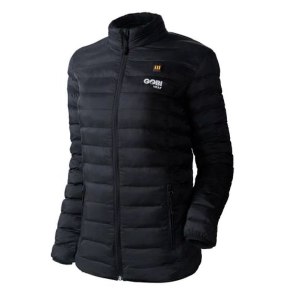 222 NEW! Gobi Heat Women's Wolf 3 Zone Heated Black Puffer Jacket w/ Battery